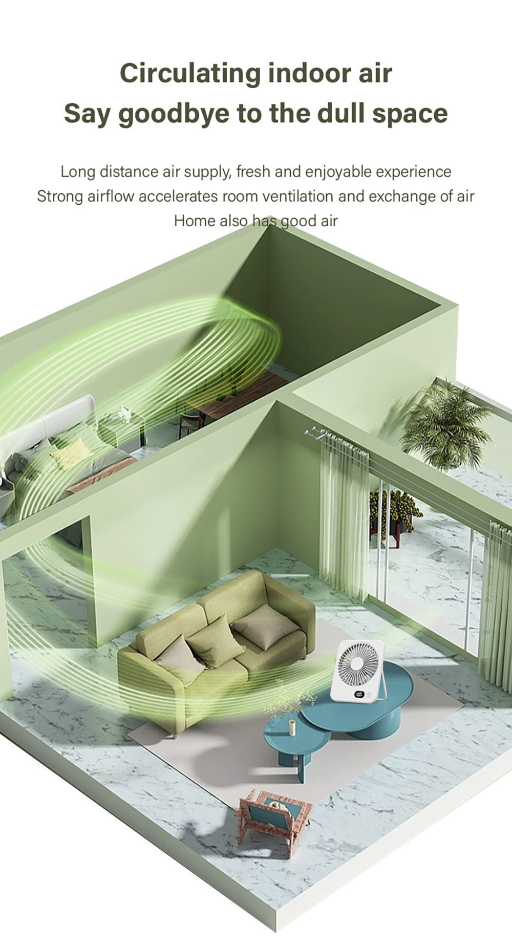 Desk Fan Portable Mini Fan Foldable Table Fan With 5 Gear USB Rechargerable Wall Fan Student Desktop Hang Fan For Office Home