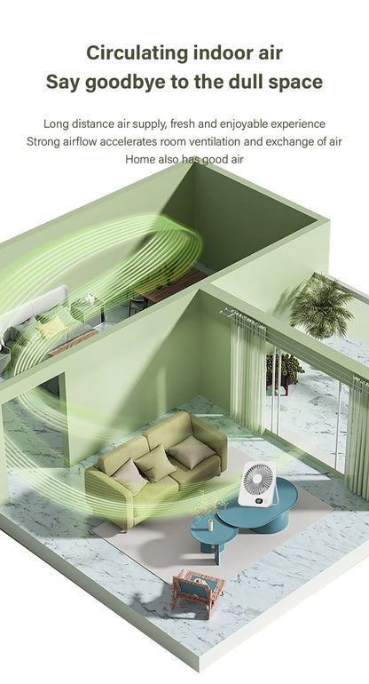 Desk Fan Portable Mini Fan Foldable Table Fan With 5 Gear USB Rechargerable Wall Fan Student Desktop Hang Fan For Office Home