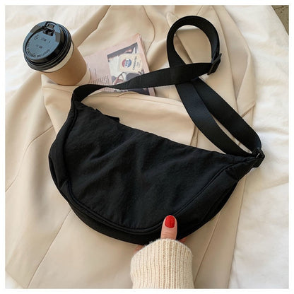 Upgraded Version Simple Design Women's Messenger Bag Nylon Hobos Small Shoulder Bags Vintage Female Girls Purse Cloth Handbags