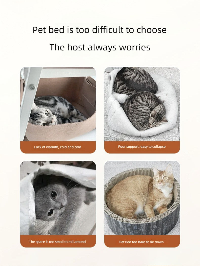 Cama de Gato de Pelúcia Quente de Inverno com Aparência de Rena Esconderijo Túnel para Gatos Brincar e Dormir Casa Integrada para Gatos Ninho para Animais de Estimação