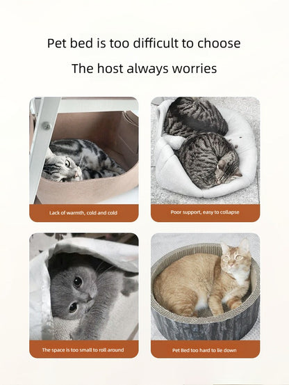 Cama de Gato de Pelúcia Quente de Inverno com Aparência de Rena Esconderijo Túnel para Gatos Brincar e Dormir Casa Integrada para Gatos Ninho para Animais de Estimação