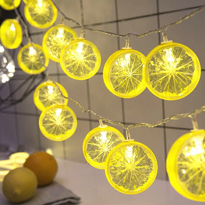 LED Lemon Garland Orange Slices String Light Yard Wedding Home Party Bedroom Decoration Battery Lamps Holiday Lighting