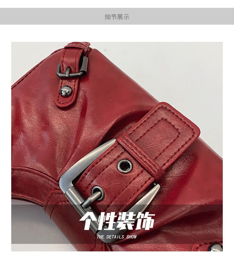 2025 Large Capacity Pleated New Retro Commuter Temperament Locomotive Do Old Style Underarm Shoulder Bag Women