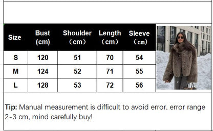 Winter Women Warm Faux Fur Coats Fashion Browns Long Sleeve Stand Collar Short Jackets 2025 Lady High Street Commute Outerwear