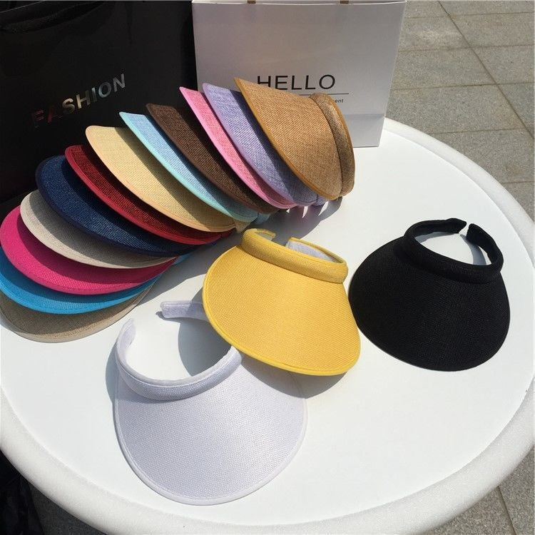 Fashion Summer Empty Top Sun Hat Women's Casual Adjustable Sun Visor Caps Girls Boy Outdoor Sea Beach Trip Cap Casquette