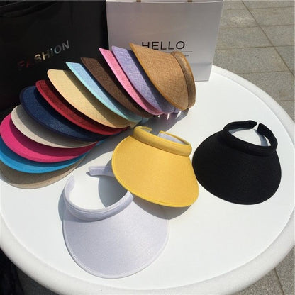 Fashion Summer Empty Top Sun Hat Women's Casual Adjustable Sun Visor Caps Girls Boy Outdoor Sea Beach Trip Cap Casquette