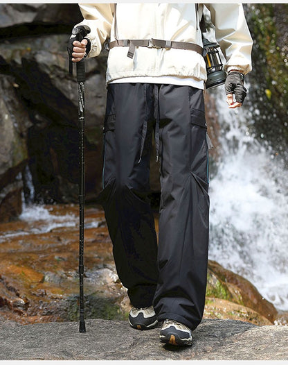 Calças de inverno masculinas para caminhada, impermeáveis, à prova de vento, calças de montanhismo, para manter aquecido, acampamento, trekking, esqui, calças com bolso com zíper