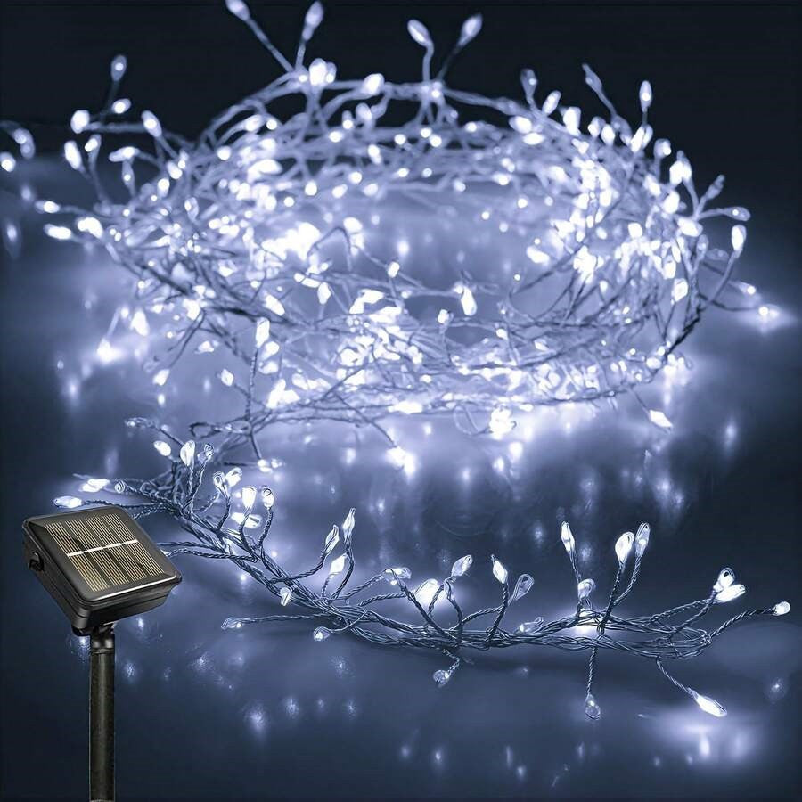 Solar LED Firecracker String Lights Outdoor Waterproof Garland Fairy Light for Wedding Party Garden Christmas Holiday Decoration