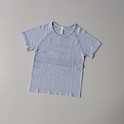 Sports Short-sleeved Women Casual Running T-shirt Tight Yoga Clothes Top Breathable Quick-drying Pilates Training Fitness Cloth