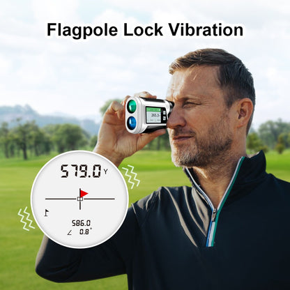 Telêmetro a Laser com Compensação de Inclinação 650 Jardas Telêmetro de Golfe com Display Lateral Vibração de Bloqueio de Bandeira para Golfe