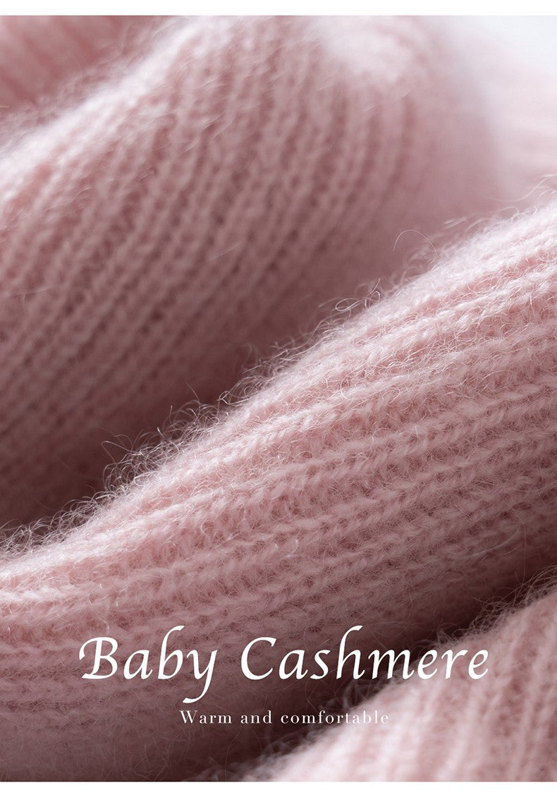 Autumn Winter New 100% Cashmere Hat Women's One-Line Hat Knitted Hat Wool Hat Ear Protection High-Quality Couple Hat