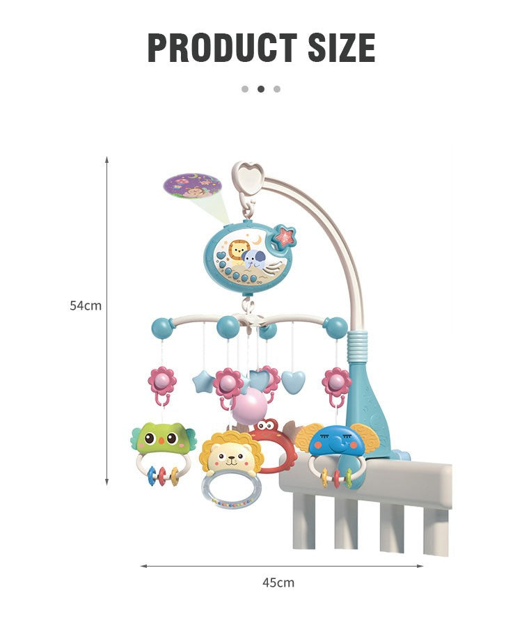 Baby Musical Crib Mobile And Rattle Remote Control Function 360 Rotating Mobile Baby Toys With Projection Hanging Bell Toy Gifts