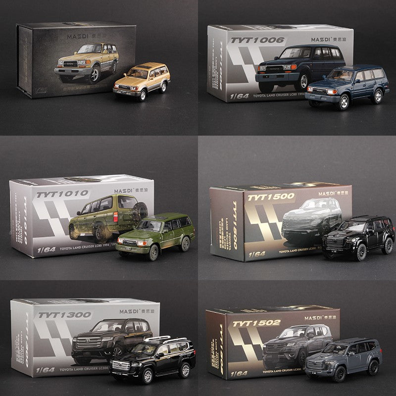 Massdi 1:64 Toyota Land Cruiser LC80 LC300 Car Model Alloy SUV Off-road Miniature Diecast Vehicles Toy Collection