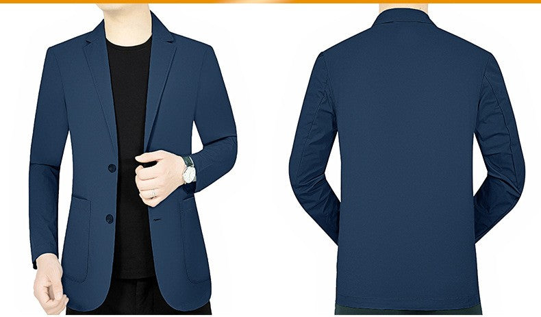 New Summer Male Thin Elastic Blazers Jackets Quality Men Breathable Sunscreen Blazers Coats Man Business Casual Suits Coats 4XL