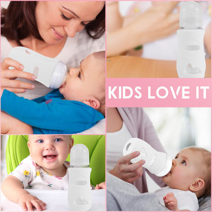 Silicone Sleeves Silicone Baby Bottle Cover Insulated Glass Bottle Compatible with AVENT Glass Natural Baby Bottle 4/8Oz