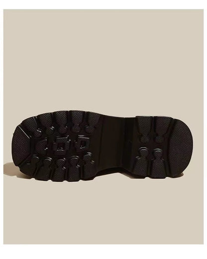 High Quality Black Shoes for Women Platform Boots Street Round Toe Ladies Shoes Non-slip Thick-soled Goth Boots Zapatos De Mujer
