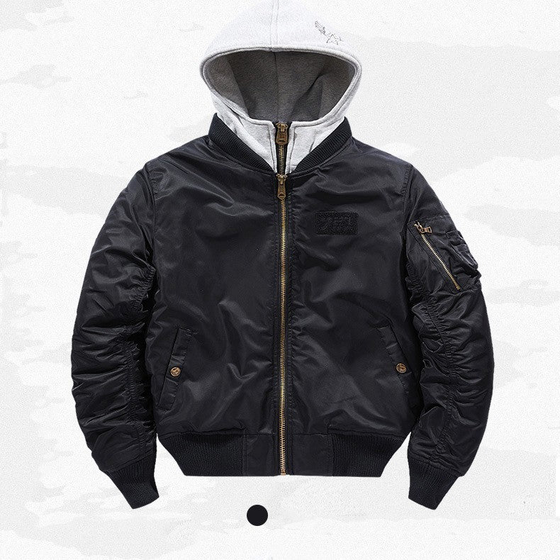 Winter Thick Hooded Bomber Jacket Men Military Windbreaker Multi-pocket Air Force Coats Male Autumn Streetwear Baseball Jackets