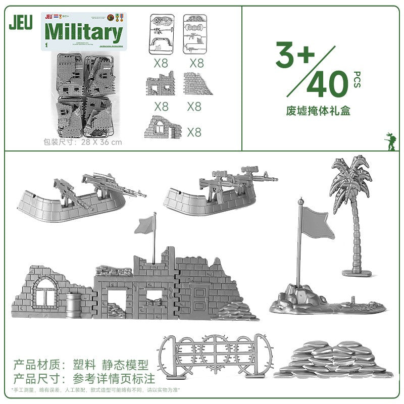 ViiKONDO Bonecos Soldados Exército Brinquedos Modelo Veículo Militar Acessórios Jogo de Guerra Tanque Radar Lançador de Mísseis Artilharia Caça Quartel Ponte