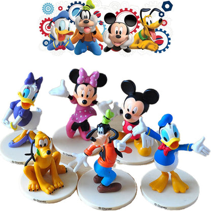 6pcs/set Disney Mickey Mouse Action Figures Minnie Donald Duck PVC Cake Ornaments Collection Decoration Children Toys Gifts