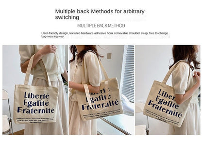 Canvas Women Handbags Shoulder Underarm Bag London Books Print Handbag Large Capacity Ladies Shopping Tote Bag Student Book Bags