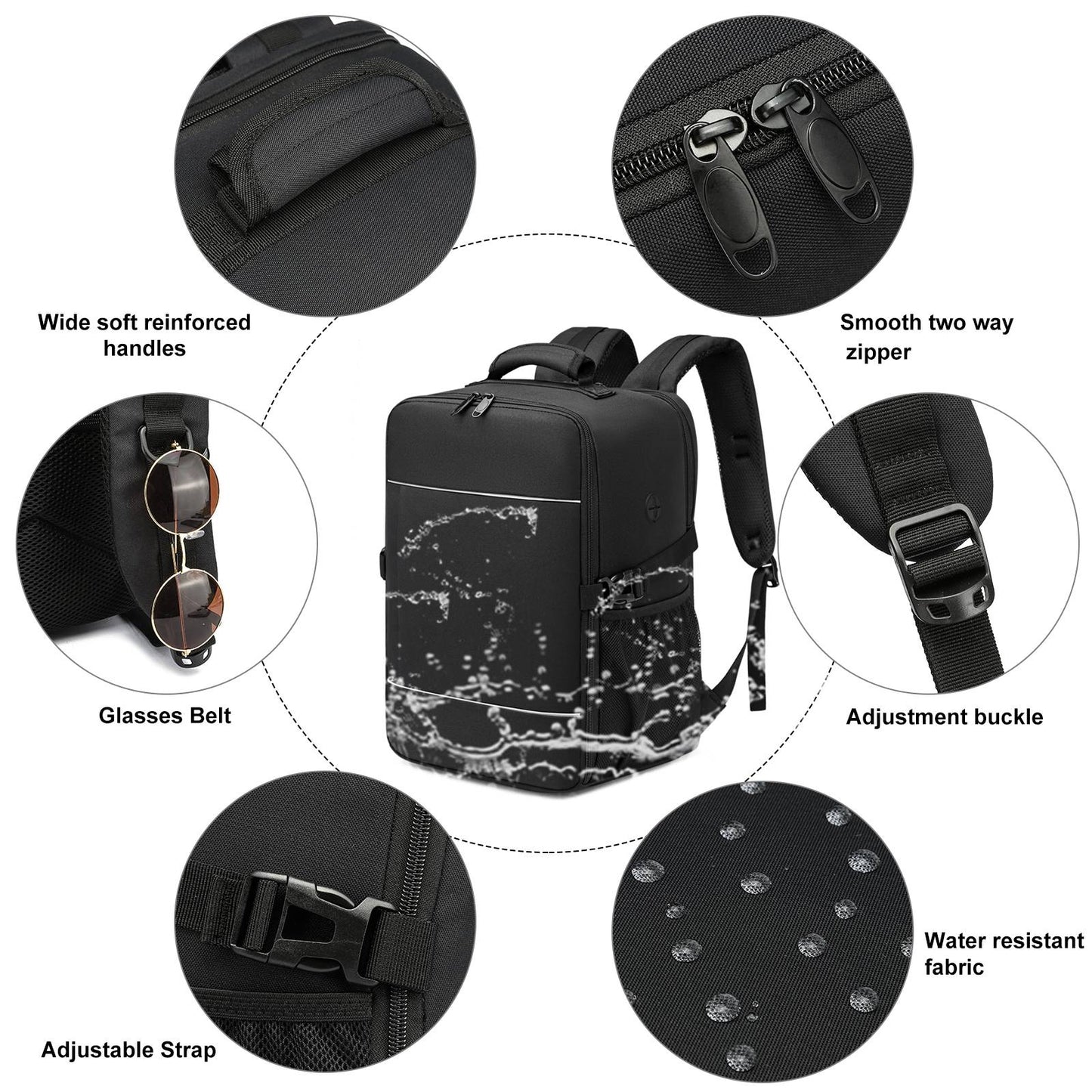 travel backpacks 40x20x25 ryanair cabin bag Unisex Carry-On Suitcase.15.6-inch Laptop Backpack For School,night reflective strip