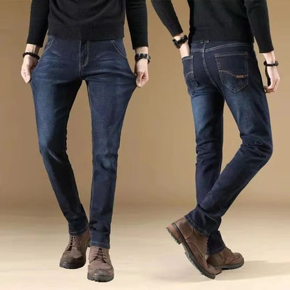 2025 New Men Stretch Jeans Male Classic Elasticity Business jeans men fashion comfortable Solid slim straight long Denim pants