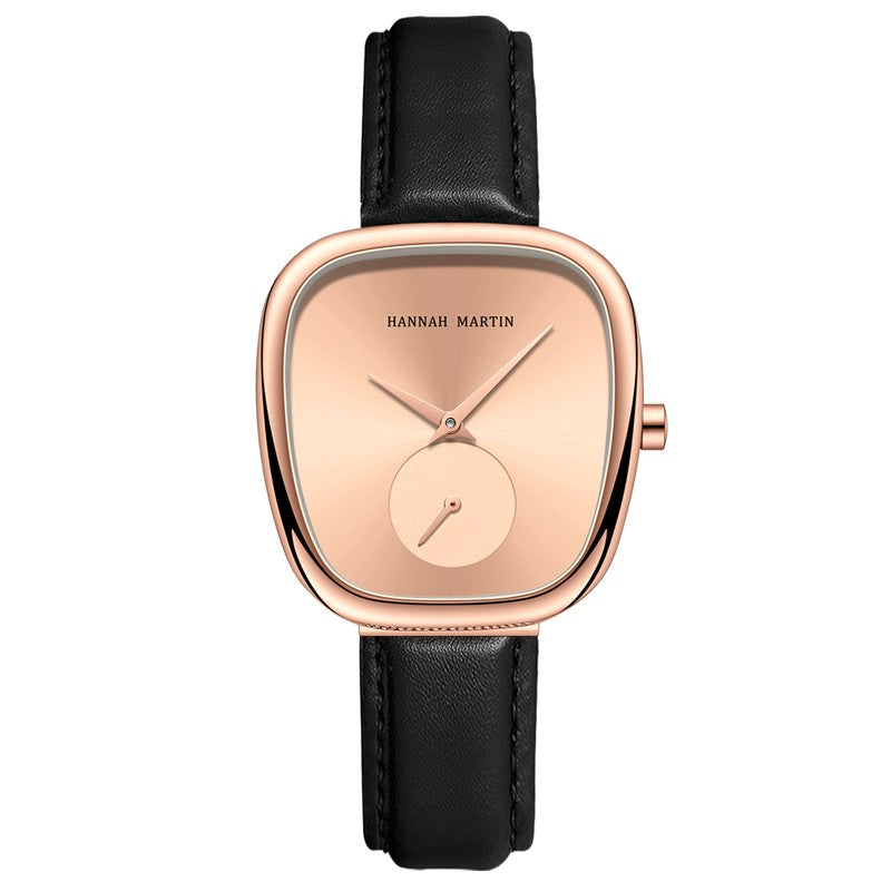 HANNAH MARTIN Brand Original Luxury Women Watch Rose Gold Fashion Stainless Steel Quartz Movement Waterproof Women Dress Watches