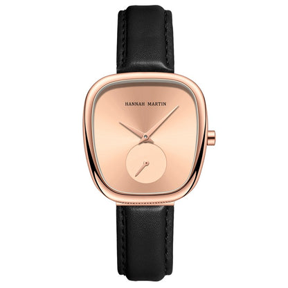 HANNAH MARTIN Brand Original Luxury Women Watch Rose Gold Fashion Stainless Steel Quartz Movement Waterproof Women Dress Watches