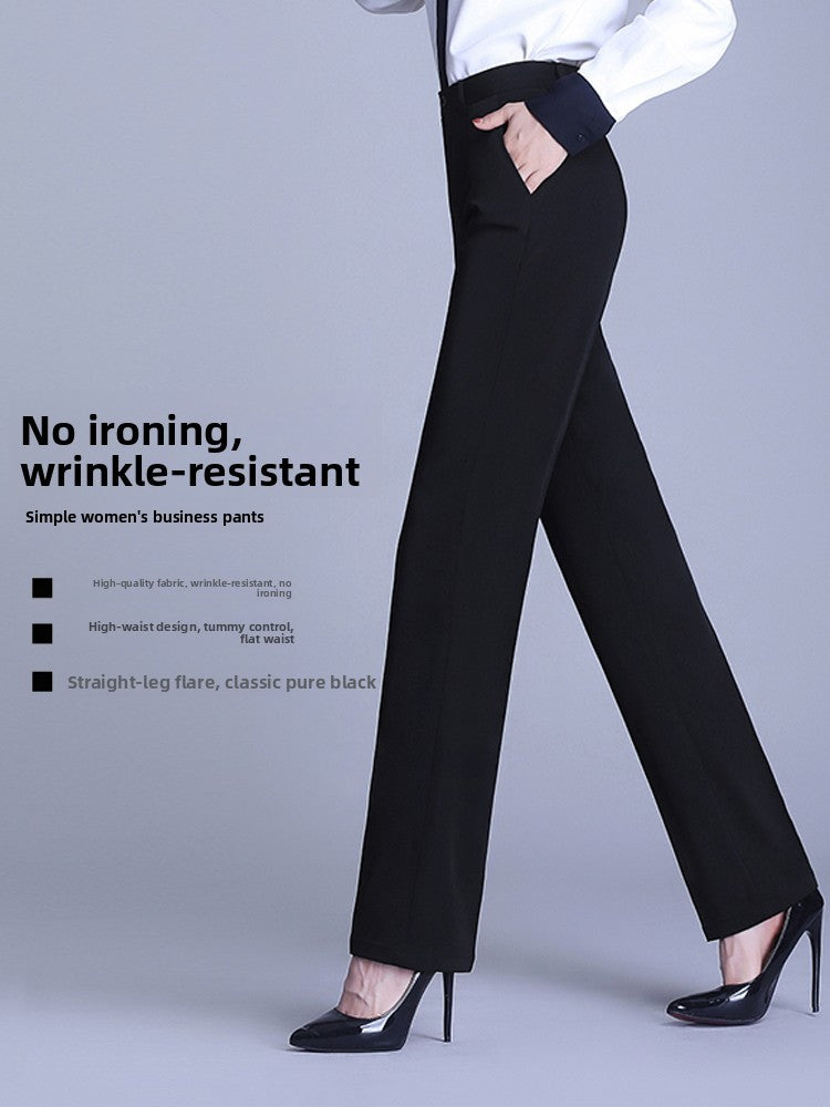 Bla Straight Leg Work Pants Women's Autumn Winter Spring Profional Suit Pants Slimming Formal Long Trousers for Office
