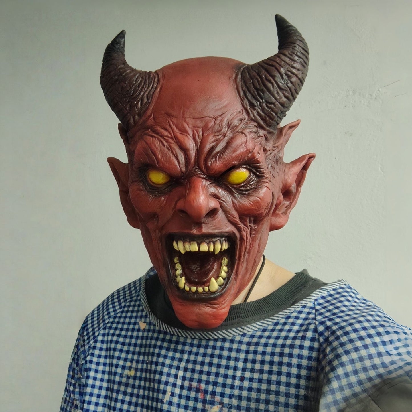 Realistic Demon Devil Mask Horror Latex Full Head Mask Scary Halloween Cosplay Costume Party Mask For Adult Carnival Horror Prop