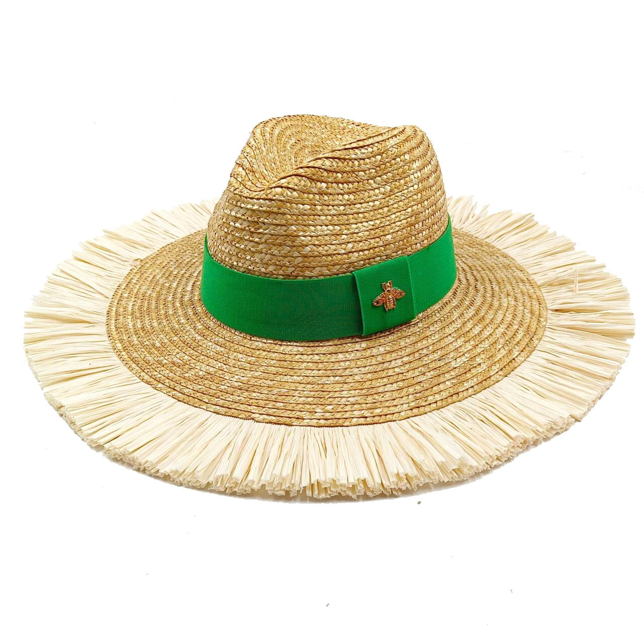 Chapéu de palha de verão alfinete de pérola chapéu de palha feminino de aba plana oco com ranhuras de verão para praia e sol sombreiro ????