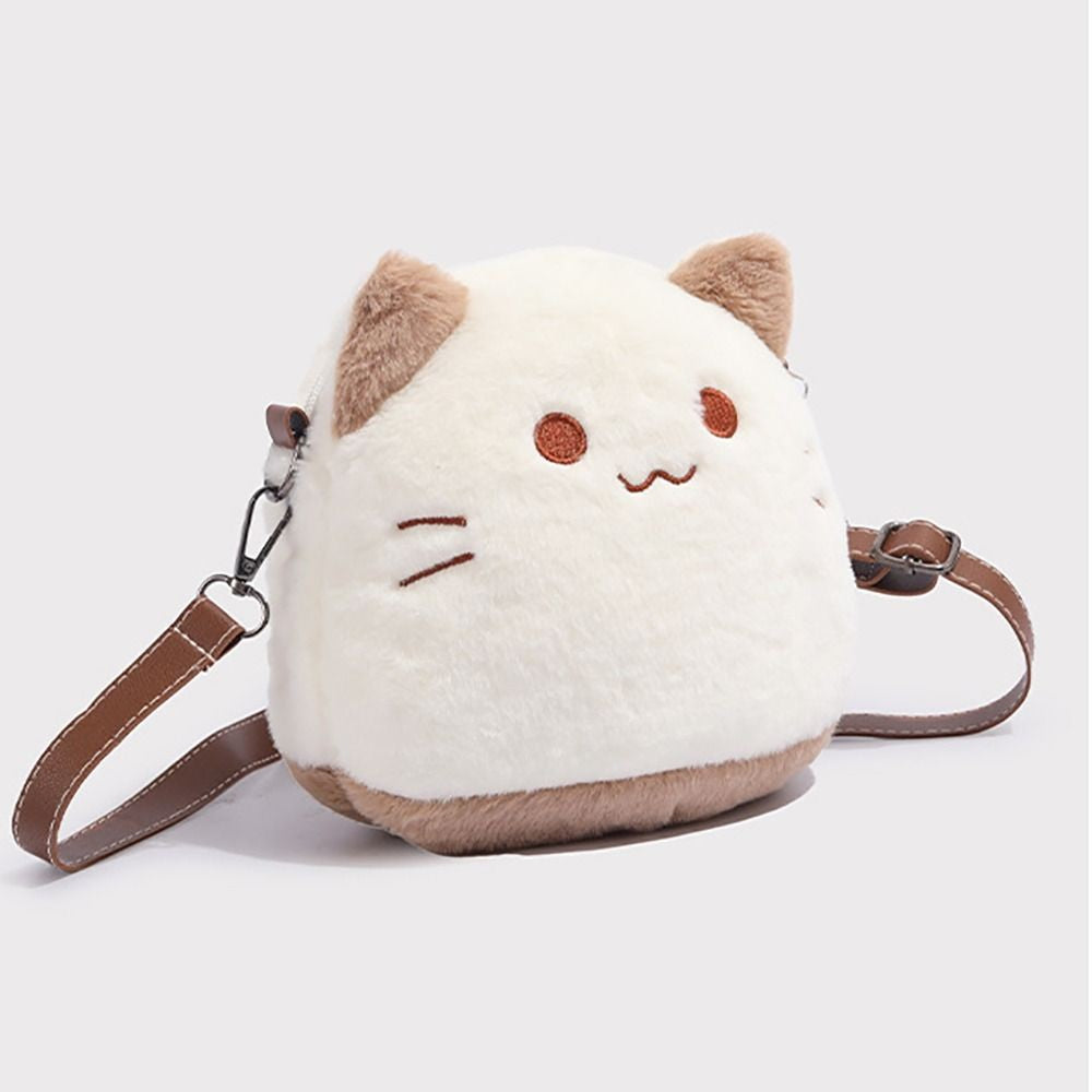 Fashion Furry Plush Kitten Handbag High Appearance Level Soft Cat Clutch Bag Adorable Crossbody Bag Girl's Gift
