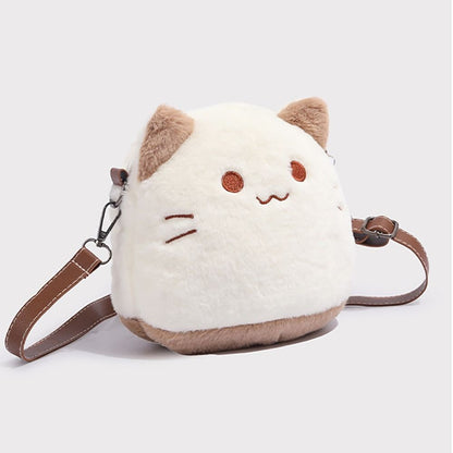 Fashion Furry Plush Kitten Handbag High Appearance Level Soft Cat Clutch Bag Adorable Crossbody Bag Girl's Gift