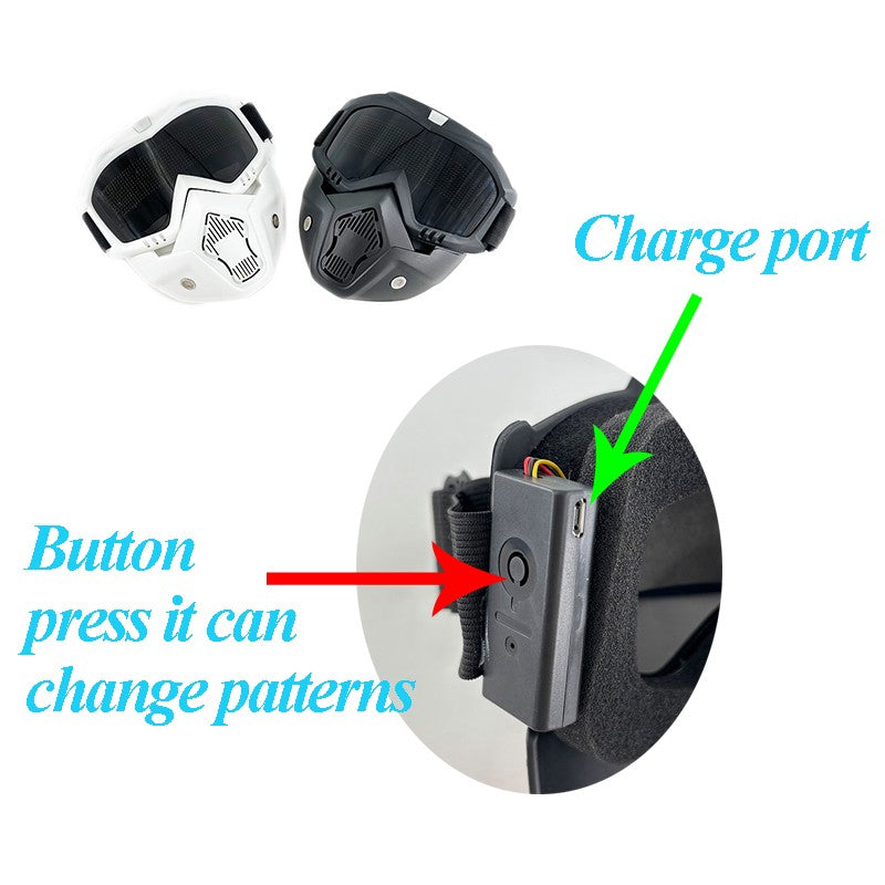 High Quality LED Glowing Mask DIY Patterns Punk Style Full Face Goggles Mask For Adult Bluetooth Button Control Change Mask