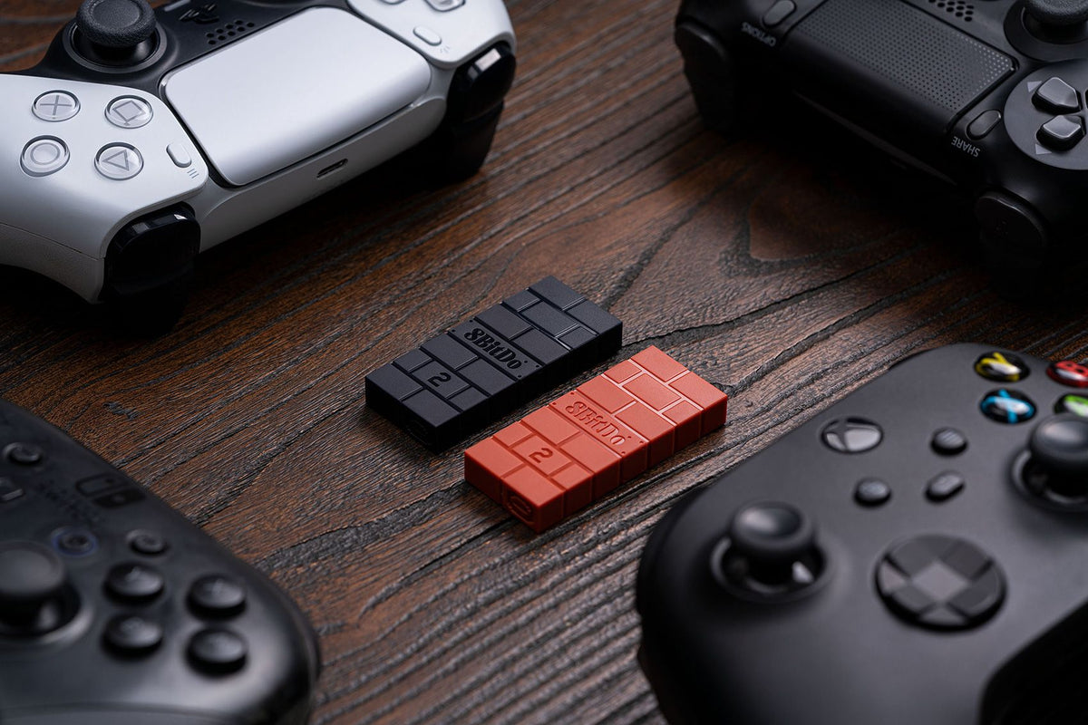 8BitDo USB Wireless Bluetooth Adapter 2 Receiver for Nintendo Switch 1, 2 PS1 Raspberry Pi Mini PS4 Controller for PS5 Handle