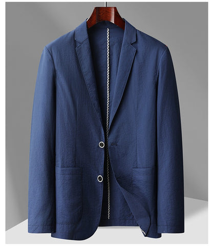 Summer thin suit men's jacket fashion handsome casual high-grade sense of light luxury suit jacket single west sun-protective cl