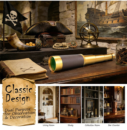 Datyson Metal Retro Pirate Series 12x43 Monocular Telescope 5D0008B Stretchable and Shrinkable