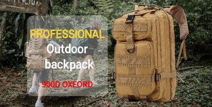 Mochila Tática Militar de 30L em Nylon 900D Impermeável para Esportes ao Ar Livre, Acampamento, Caminhada, Trekking, Pesca e Caça