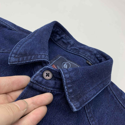 Heavy cargo denim shirt men May Khaki autumn do old retro loose casual plus size shirt coat