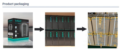 VGR Convenient Home Shaver Stainless Steel Double Blade Men's Shaver Intelligent Digital Display Washable Mini Shaver V-341