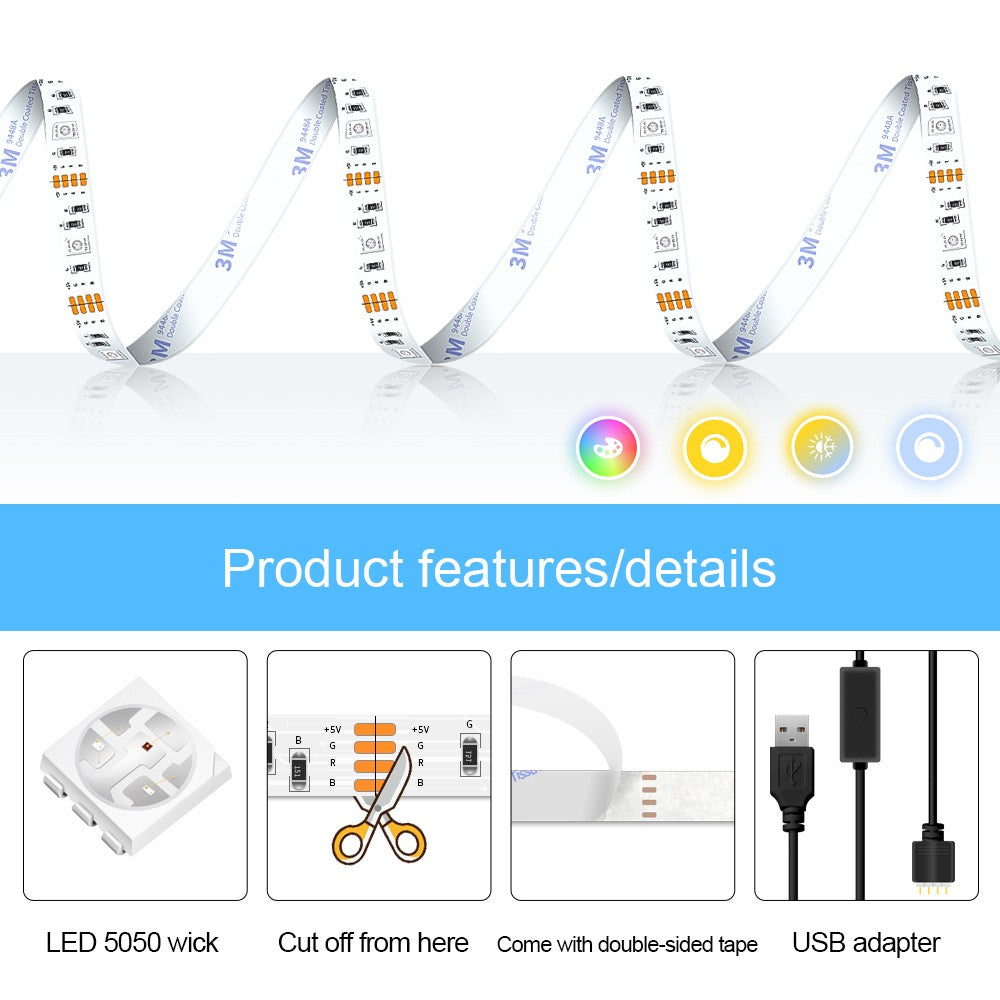 Colored light strip Mobile APP control light strip Family atmosphere /esports room /TV background