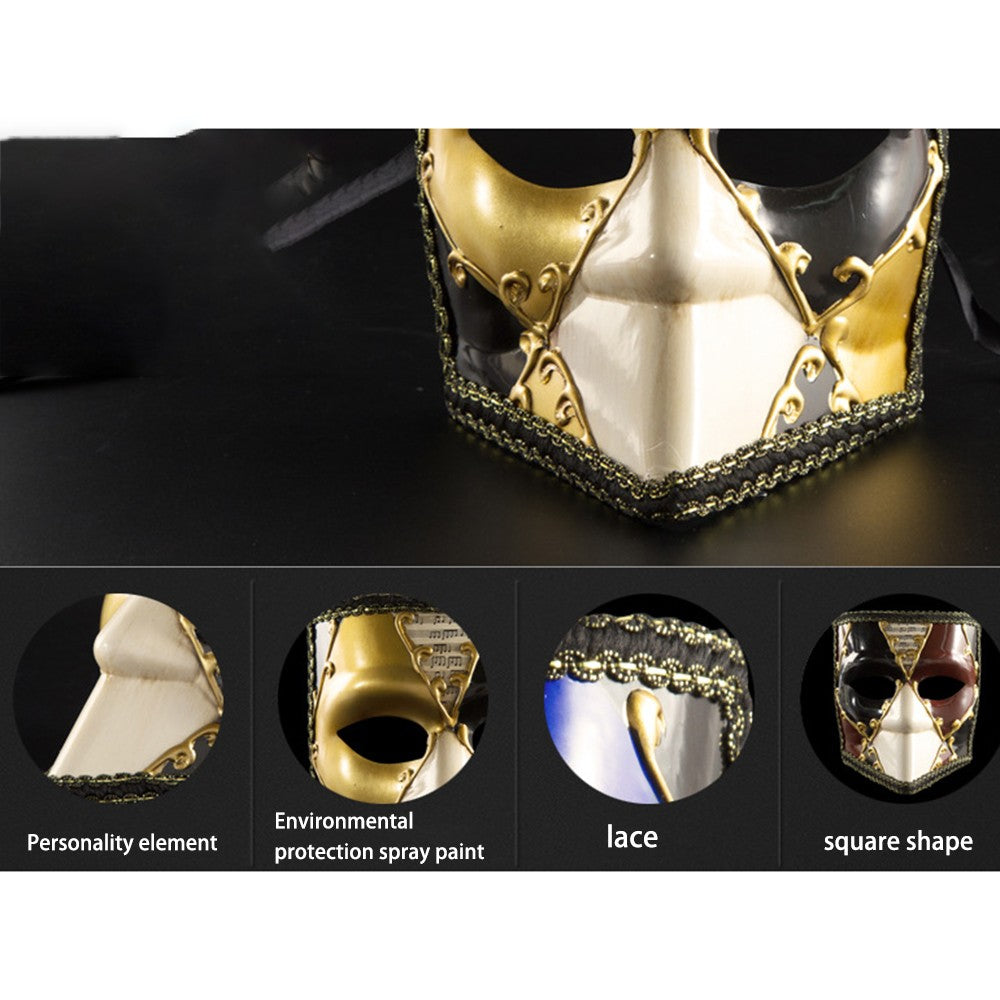 Full Face Masquerade Mask Performance Venetian Masks Classic Luxury Men's Carnival Mask for Party Event Decor