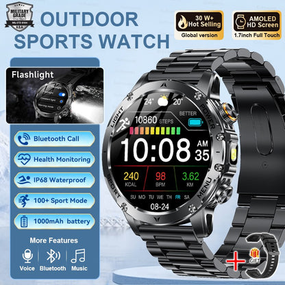 2025 T-REX3 1000mAh Grande Bateria Durável Relógio Inteligente Adulto GPS Lanterna Forte 10ATM À Prova D'água Chamada BT Smartwatch Esportivo Masculino