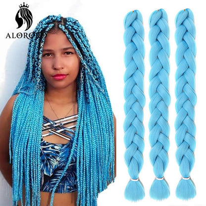 Cabelo Trançado Sintético Jumbo Alororo 82 polegadas Cabelo Falso Africano Fibra de Alta Temperatura Roxo Vermelho Extensões de Cabelo para Mulheres