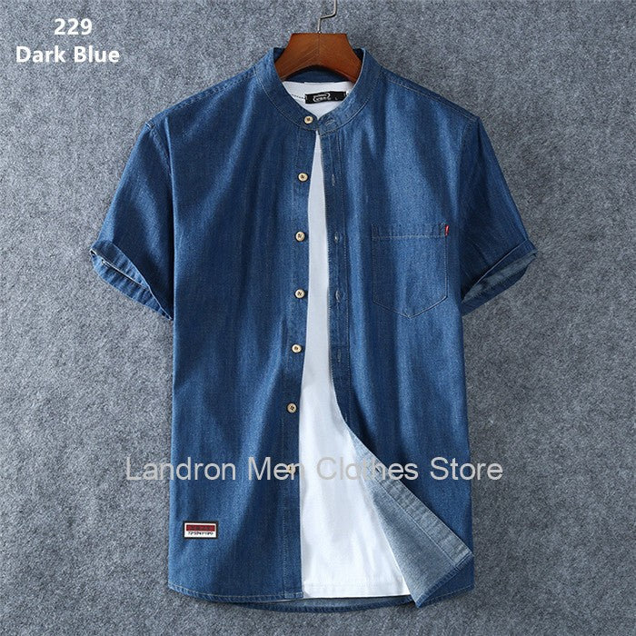 Denim Shirts Men Cotton Short Sleeve Summer Casual Jeans PLus Size 5XL 6XL 7XL Big Thin Boys Loose Blouse 8XL Man Male Camisa