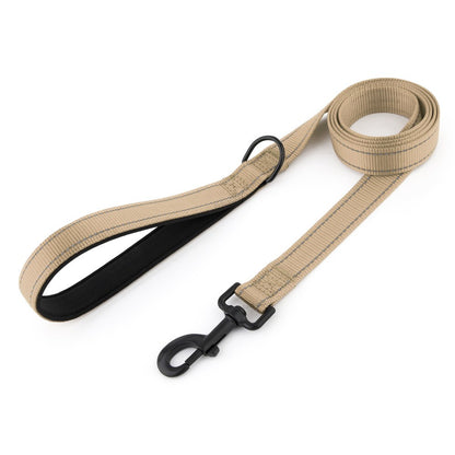 Coleira de cachorro Laeds Leashes, coleira de cachorro de nylon de seda reflexiva para cães grandes, médios e pequenos passearem, corda engrossada para passear com animais de estimação