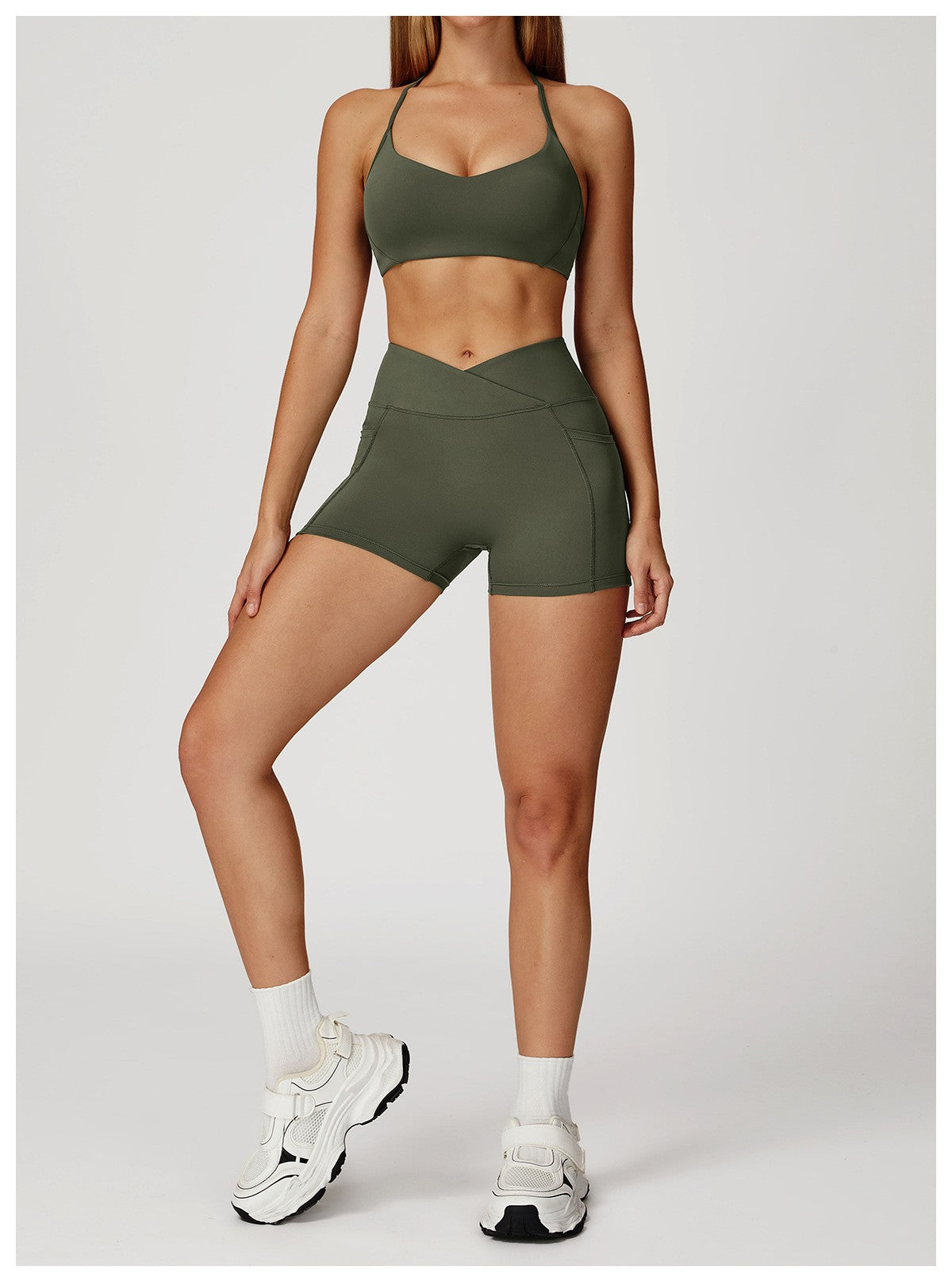 Cycling Shorts Cross Waist Head Yoga Shorts High Waist Workout Fitness Lift Butt Fitness Tights Gym Running Body Shaper Pants