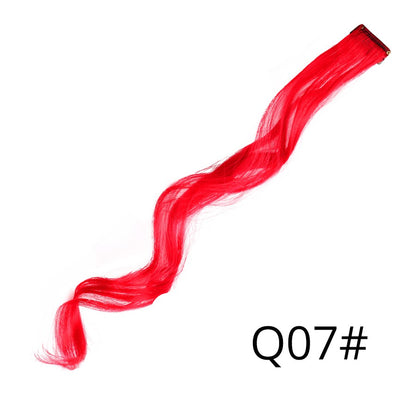 Apliques Sintéticos Presilha de Uma Peça Extensões de Cabelo Arco-Íris Cabelo Sintético Liso Peças de Cabelo de 45cm Longo Ombré Rosa Roxo Vermelho Azul