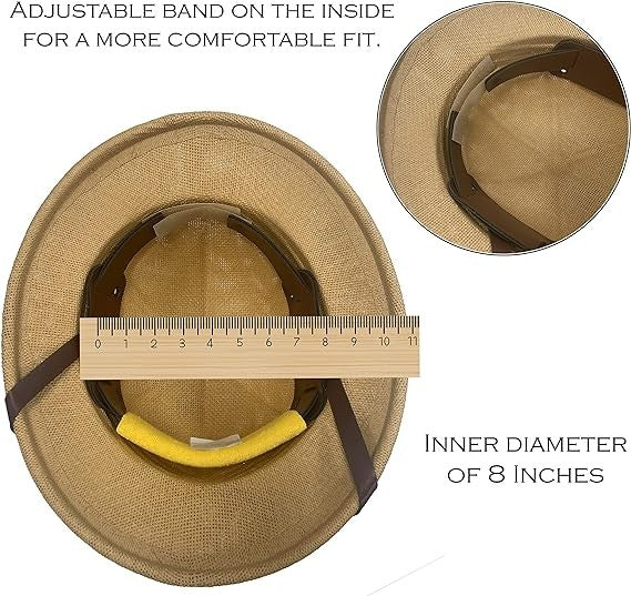 Chapéu de palha de verão masculino RUHAO, chapéu de sol, chapéu de sol, chapéu de balde de remo para pai, chapéu de minerador de selva safari, boné britânico de soldado britânico, boné de exército