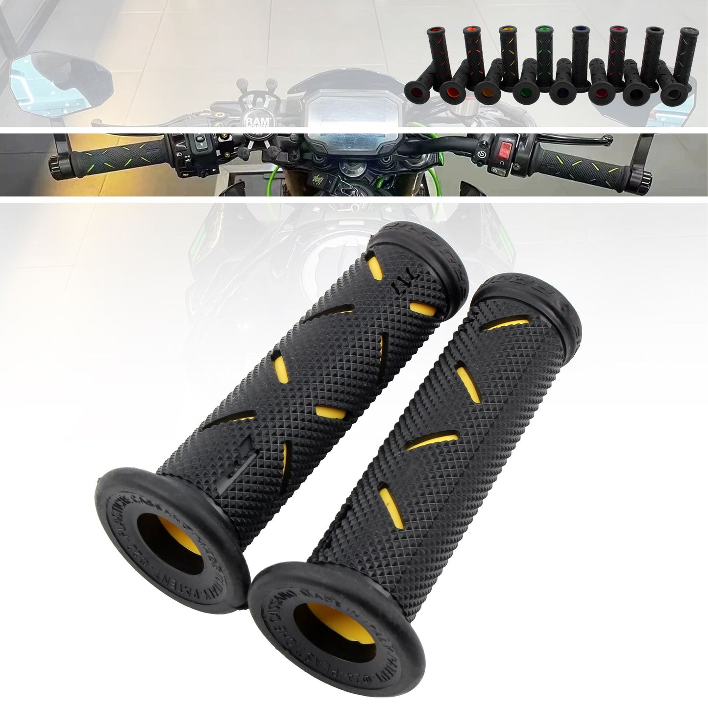 Manopla Profissional de Moto Antiderrapante com Absorção de Choque para Pit Dirt Bike Off-Road Racing Acessórios de Motocross